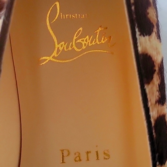New Christian Louboutin Leopard Print Flats with Black Bow Size US7/EU37 - Picture 6 of 12